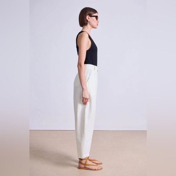 Apiece Apart Bari Crop Trouser in Cream - Picture 3 of 11